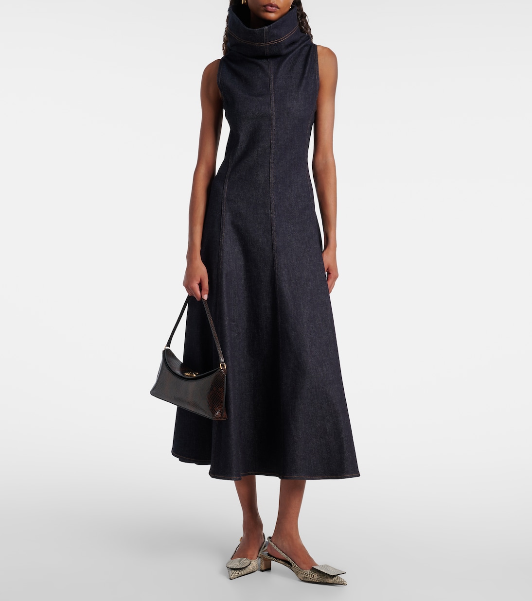 Duelo snake-effect leather slingback pumps | Jacquemus