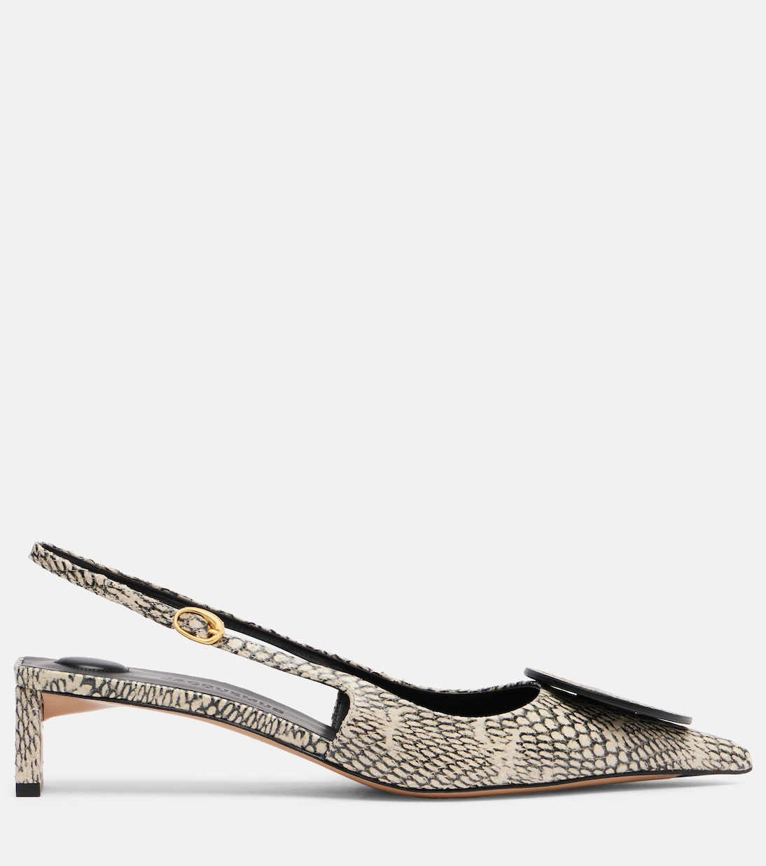 Duelo snake-effect leather slingback pumps | Jacquemus