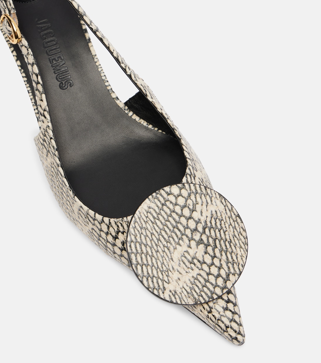 Duelo snake-effect leather slingback pumps | Jacquemus