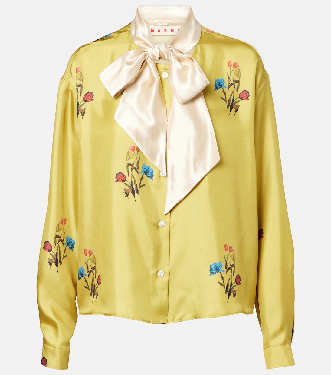 Schluppenbluse aus Seidensatin | Marni