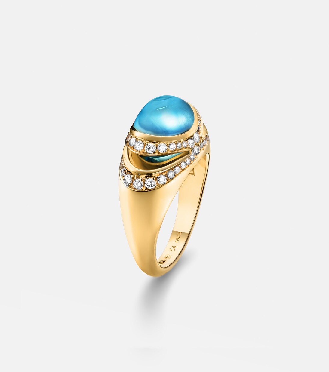 Anello Bvlgari Cabochon in oro 18kt con topazio e diamanti | Bvlgari