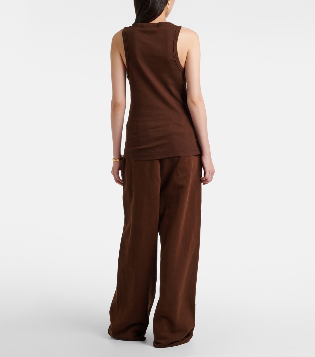 Ribbed-knit cotton-blend jersey tank top | Entire Studios