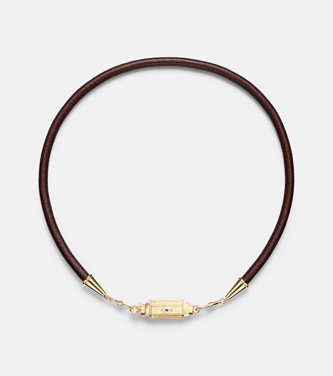 18kt gold and leather necklace with sapphires | Marie Lichtenberg