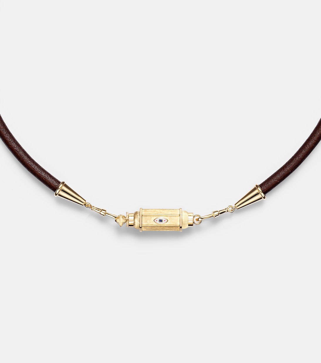 18kt gold and leather necklace with sapphires | Marie Lichtenberg