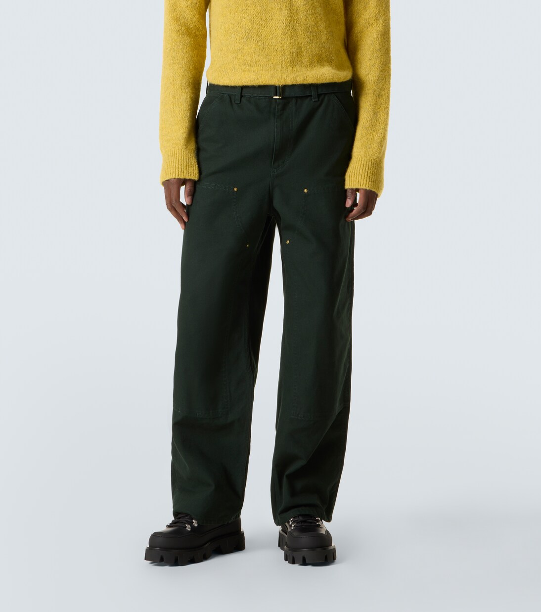 x Carhatt - Pantaloni regular in cotone con cintura | Sacai