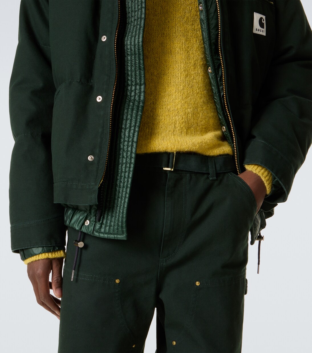 x Carhatt - Pantaloni regular in cotone con cintura | Sacai