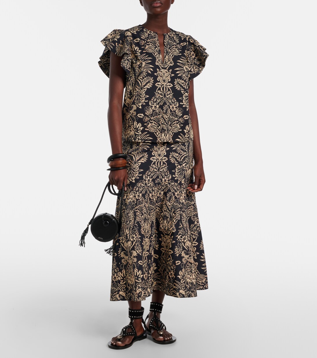 Clarisse printed cotton poplin midi skirt | Ulla Johnson