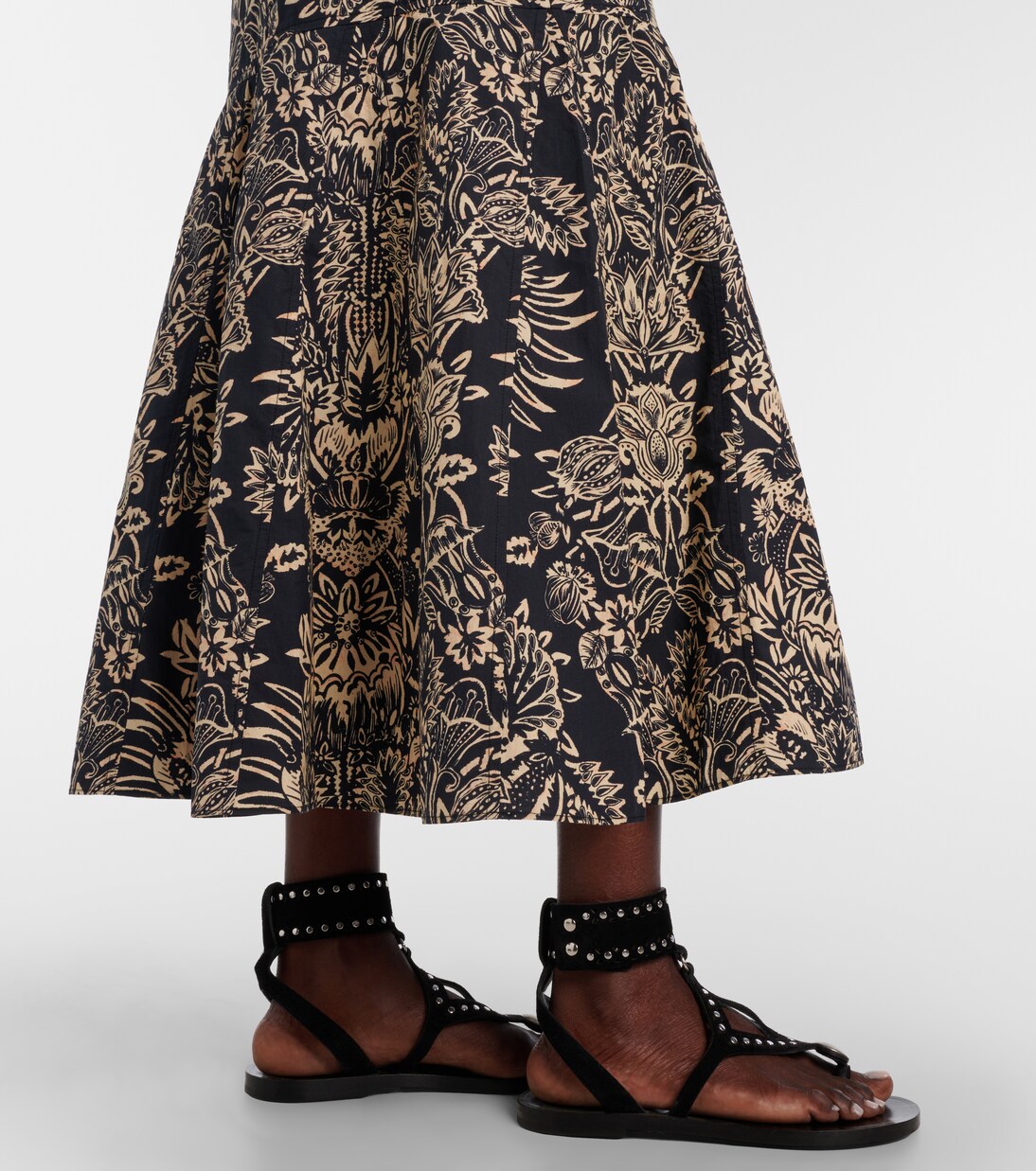 Clarisse printed cotton poplin midi skirt | Ulla Johnson