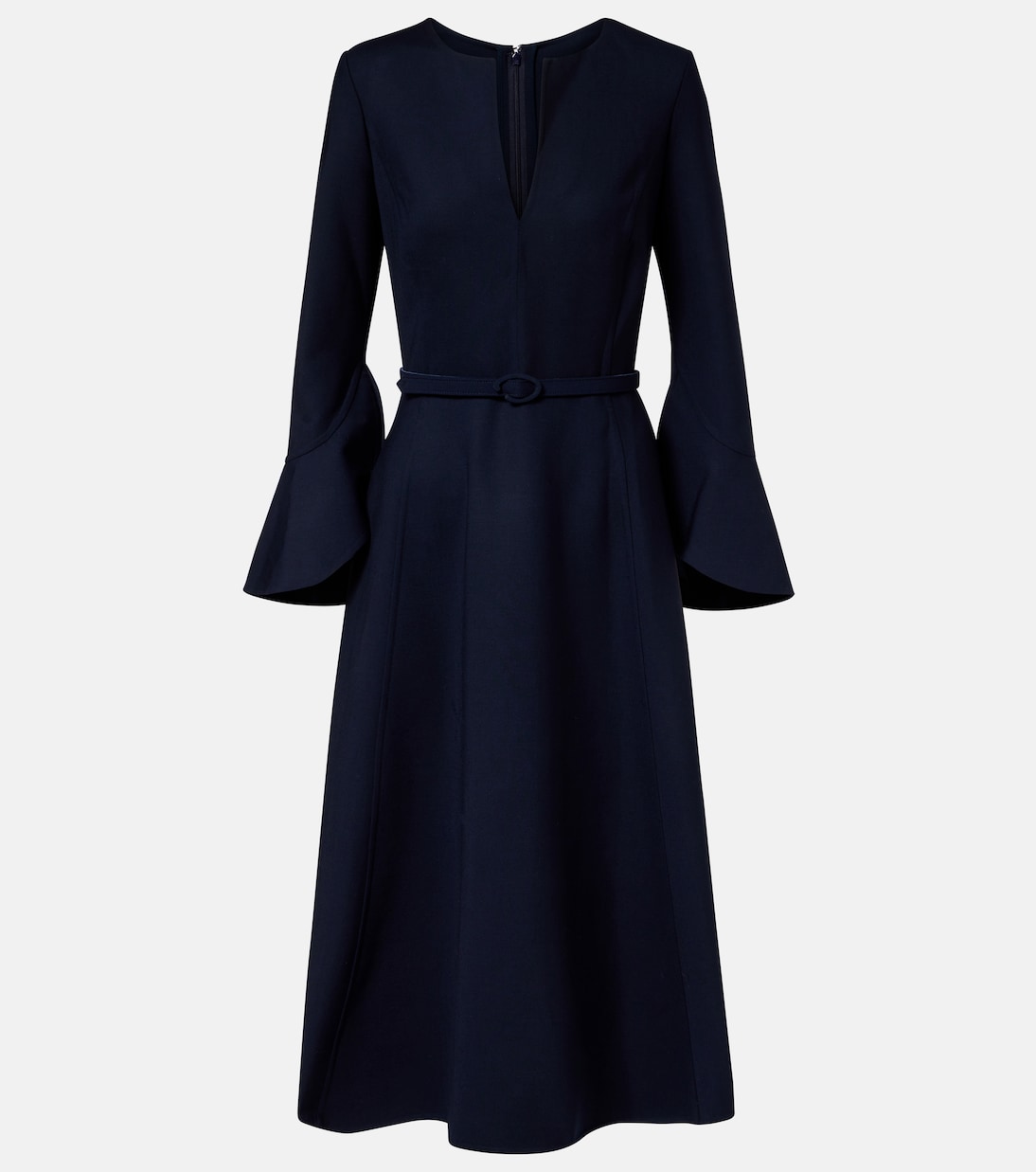 Belted wool-blend midi dress | Oscar de la Renta