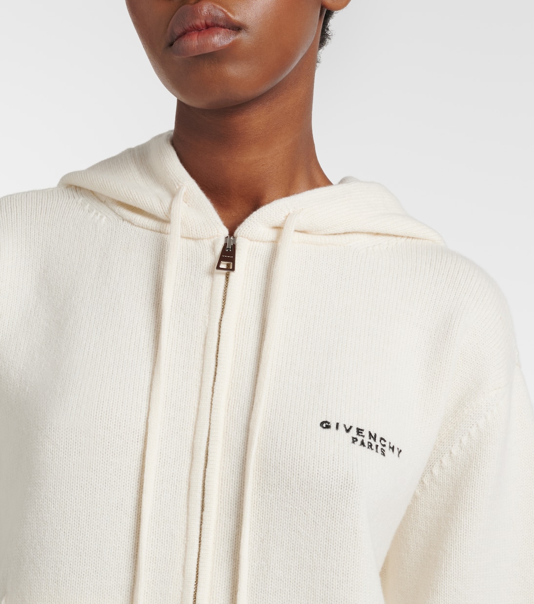 كارديغان من الكشمير والصوف بغطاء للرأس ولوغو | Givenchy