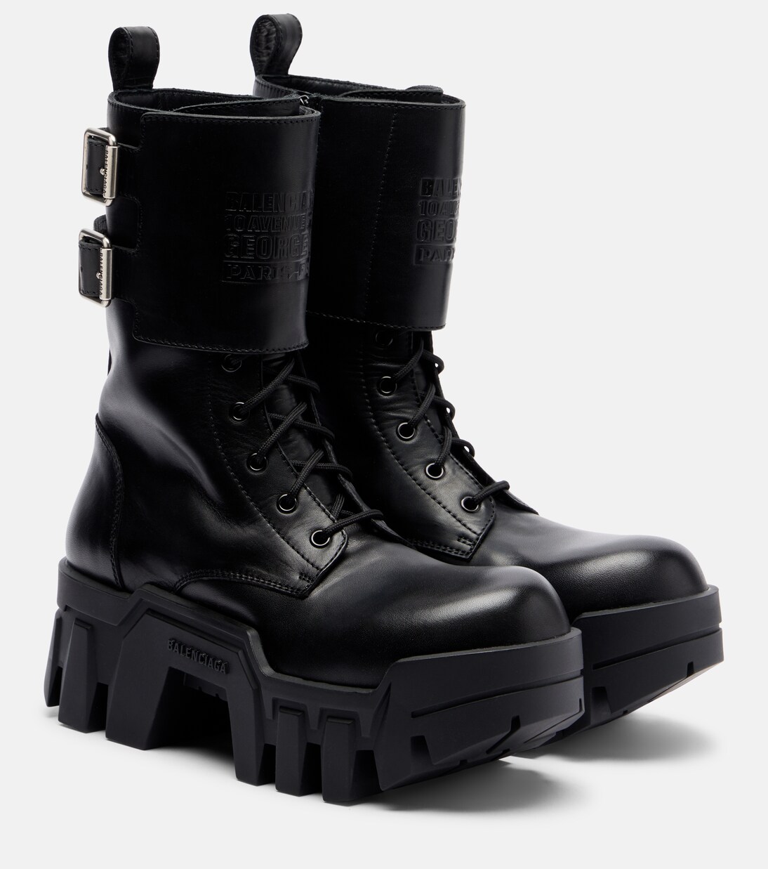Bulldozer 25 leather platform combat boots | Balenciaga