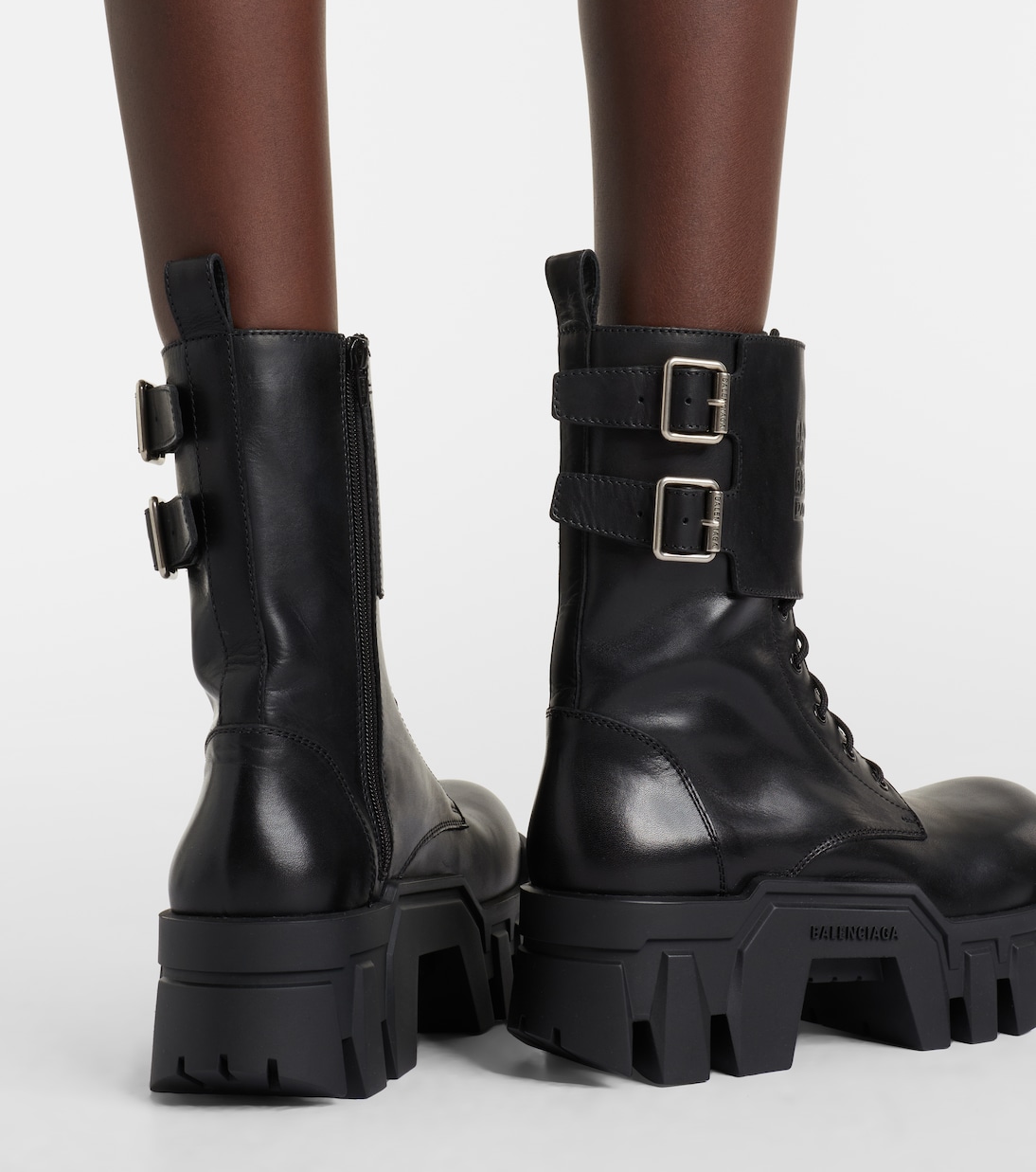 Bulldozer 25 leather platform combat boots | Balenciaga
