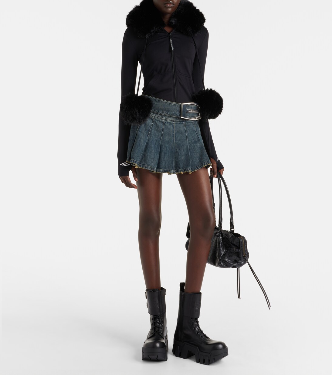 Bulldozer 25 leather platform combat boots | Balenciaga