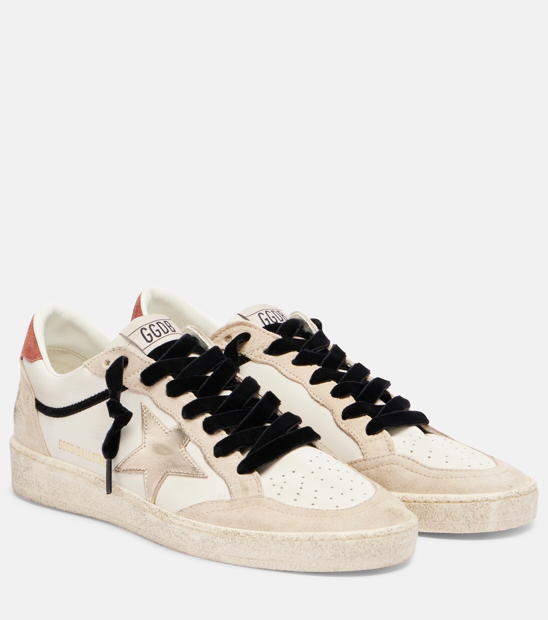 Ball Star suede-trimmed leather sneakers | Golden Goose