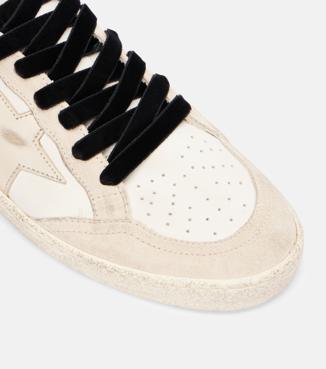 Ball Star suede-trimmed leather sneakers | Golden Goose