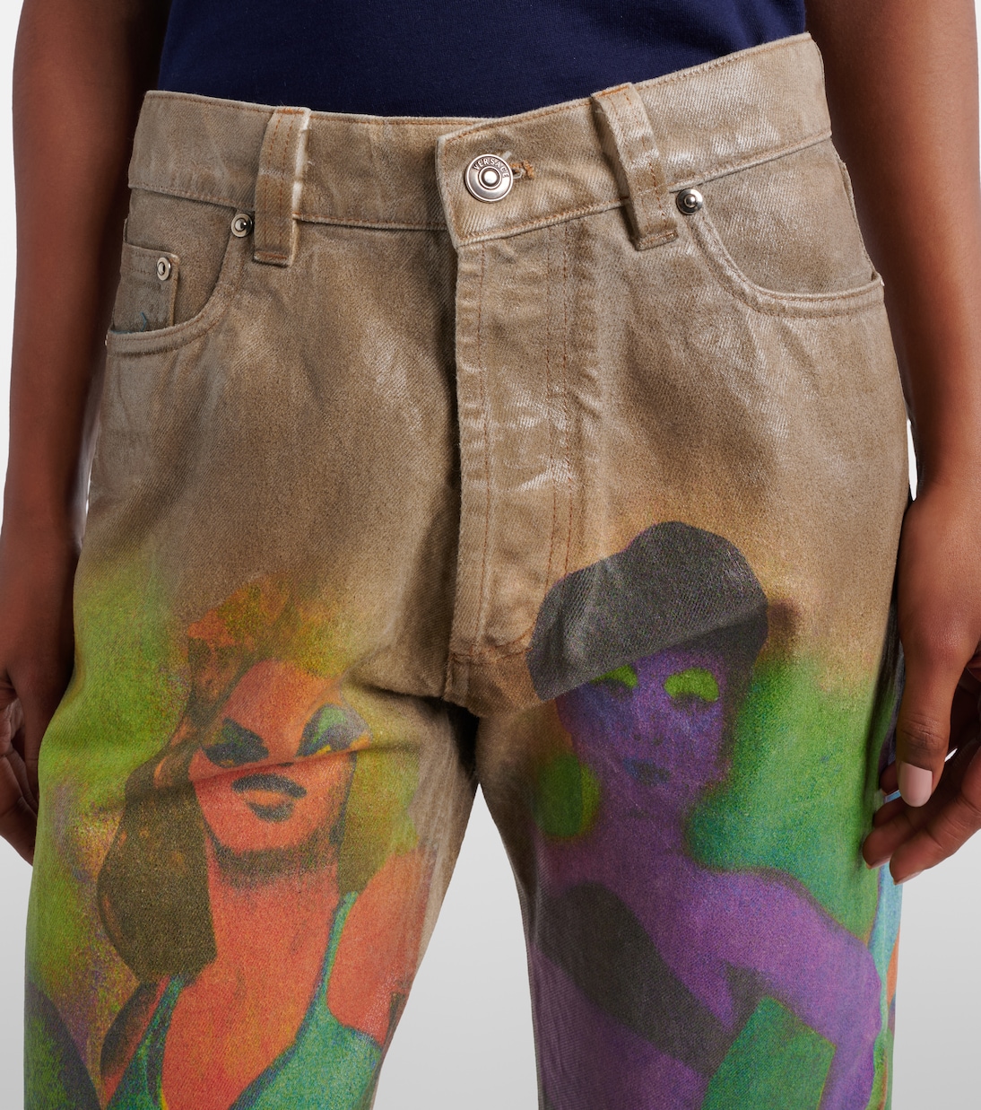 Printed straight jeans | Versace