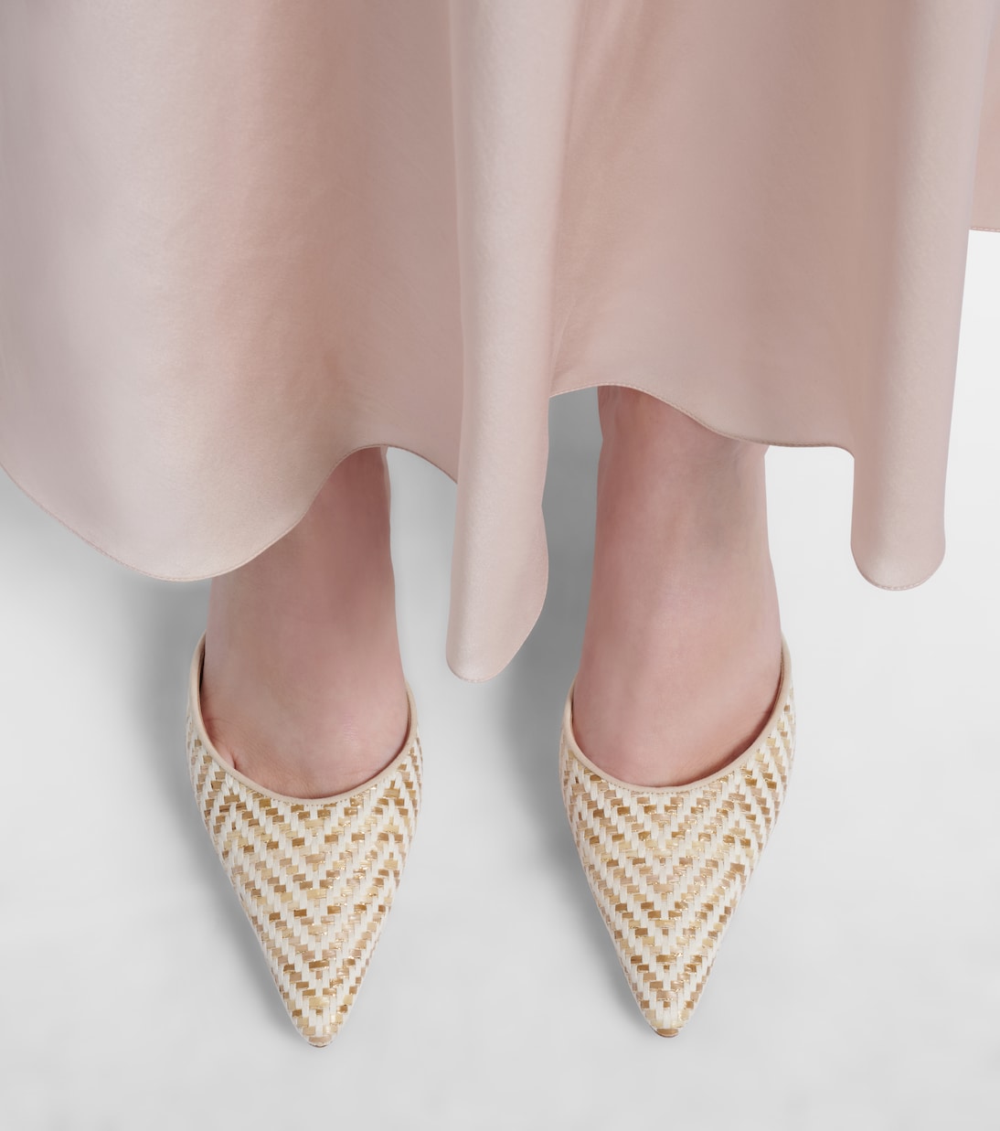 Carolyne leather-trimmed woven mules | Manolo Blahnik