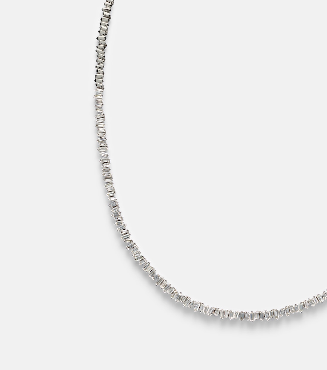Mini 18kt white gold (750/1000) necklace with diamonds | Suzanne Kalan