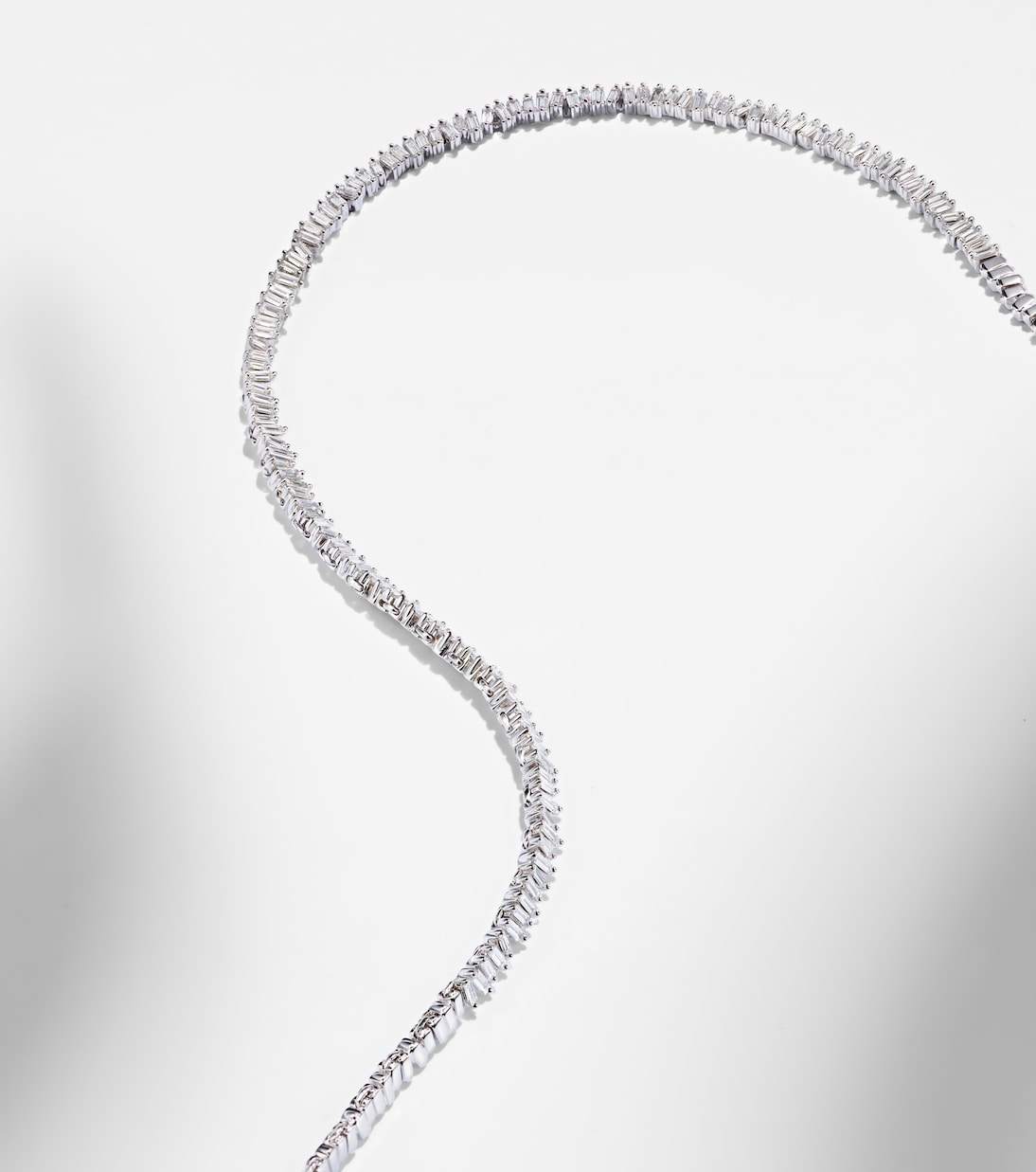 Mini 18kt white gold (750/1000) necklace with diamonds | Suzanne Kalan
