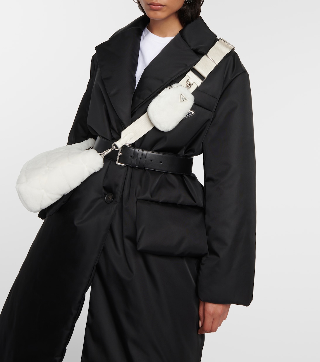 Borsa a spalla Re-Edition 2000 in shearling | Prada