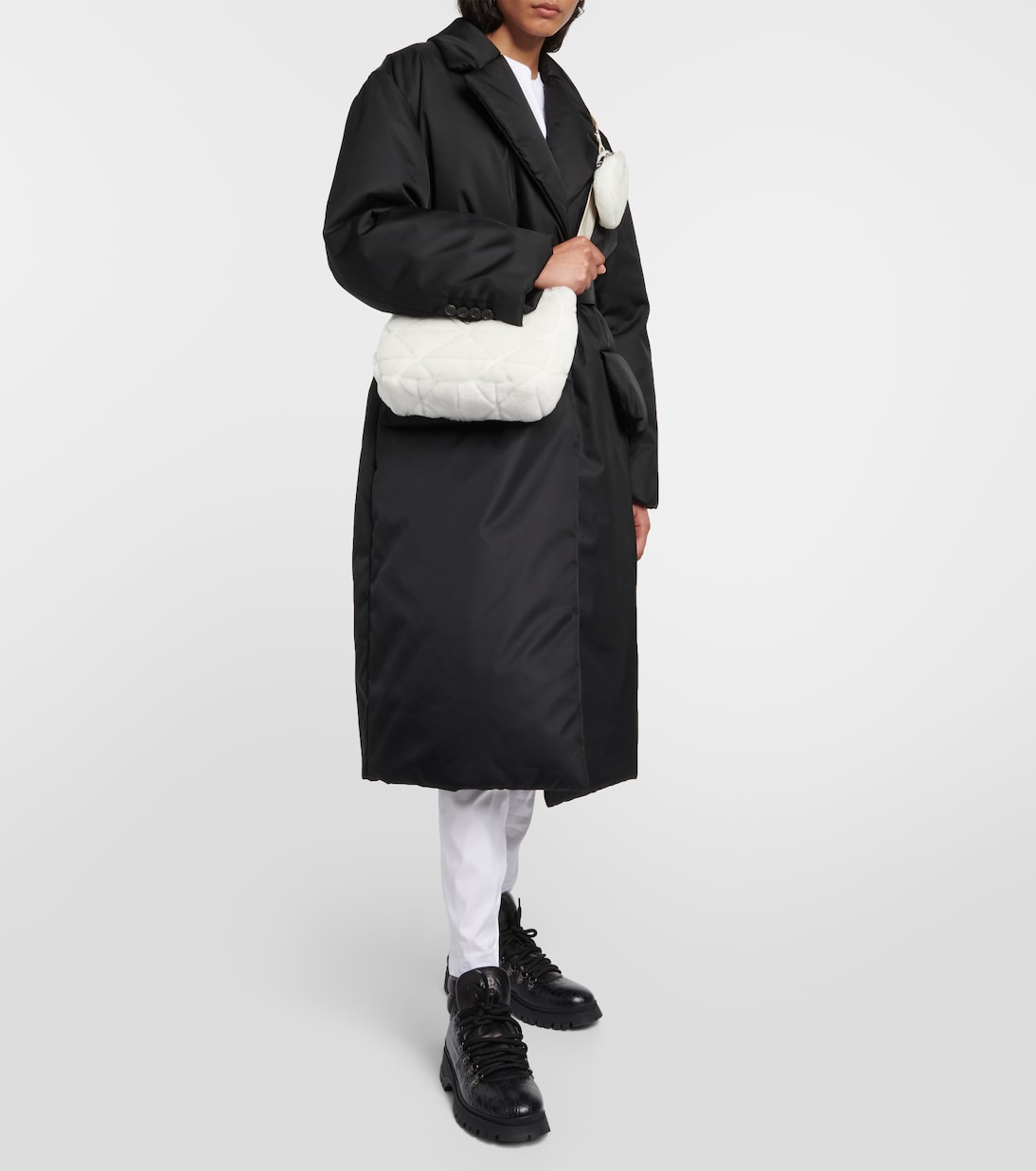 Borsa a spalla Re-Edition 2000 in shearling | Prada