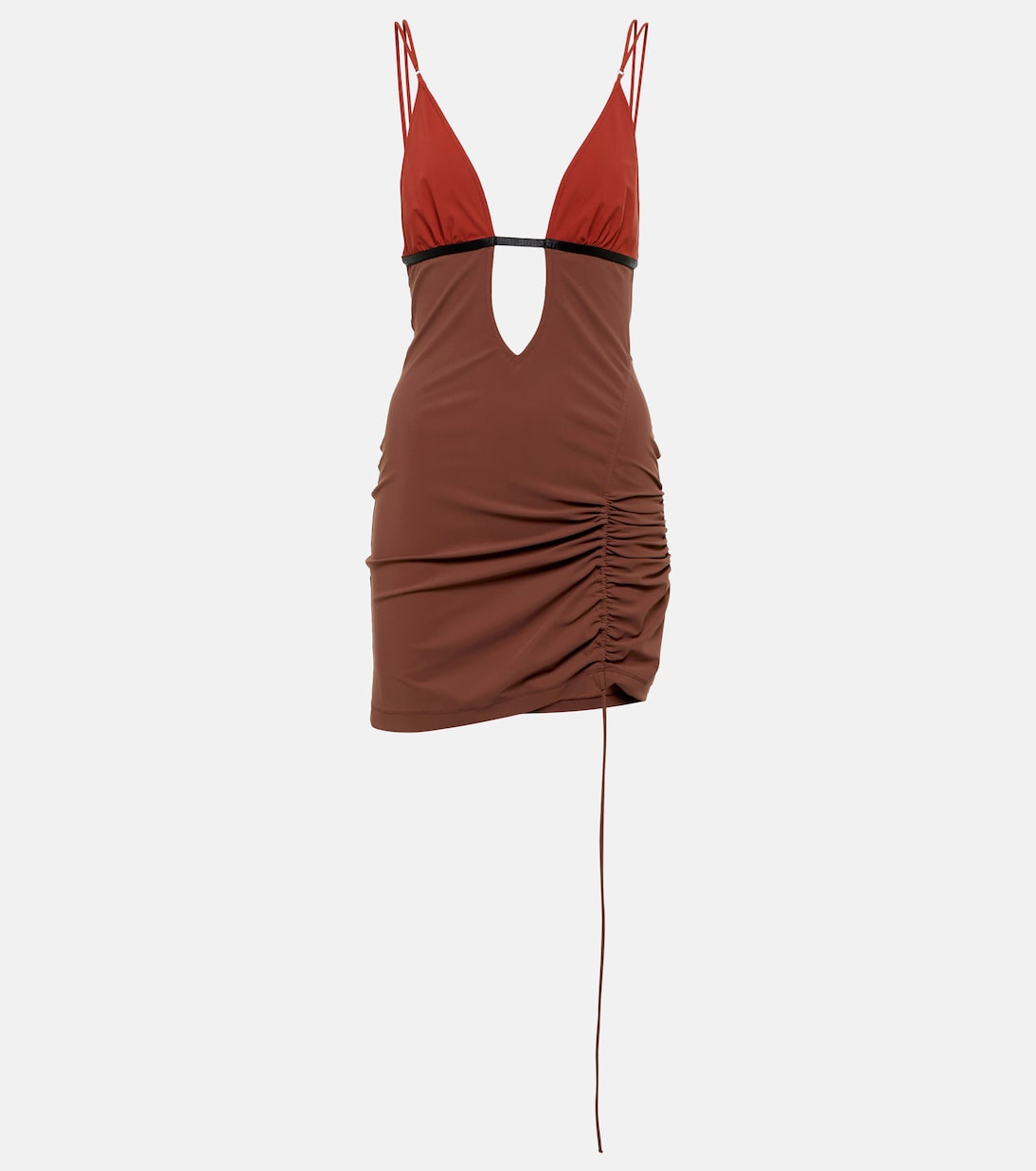 Miniabito con cut-out e ruches | Nensi Dojaka