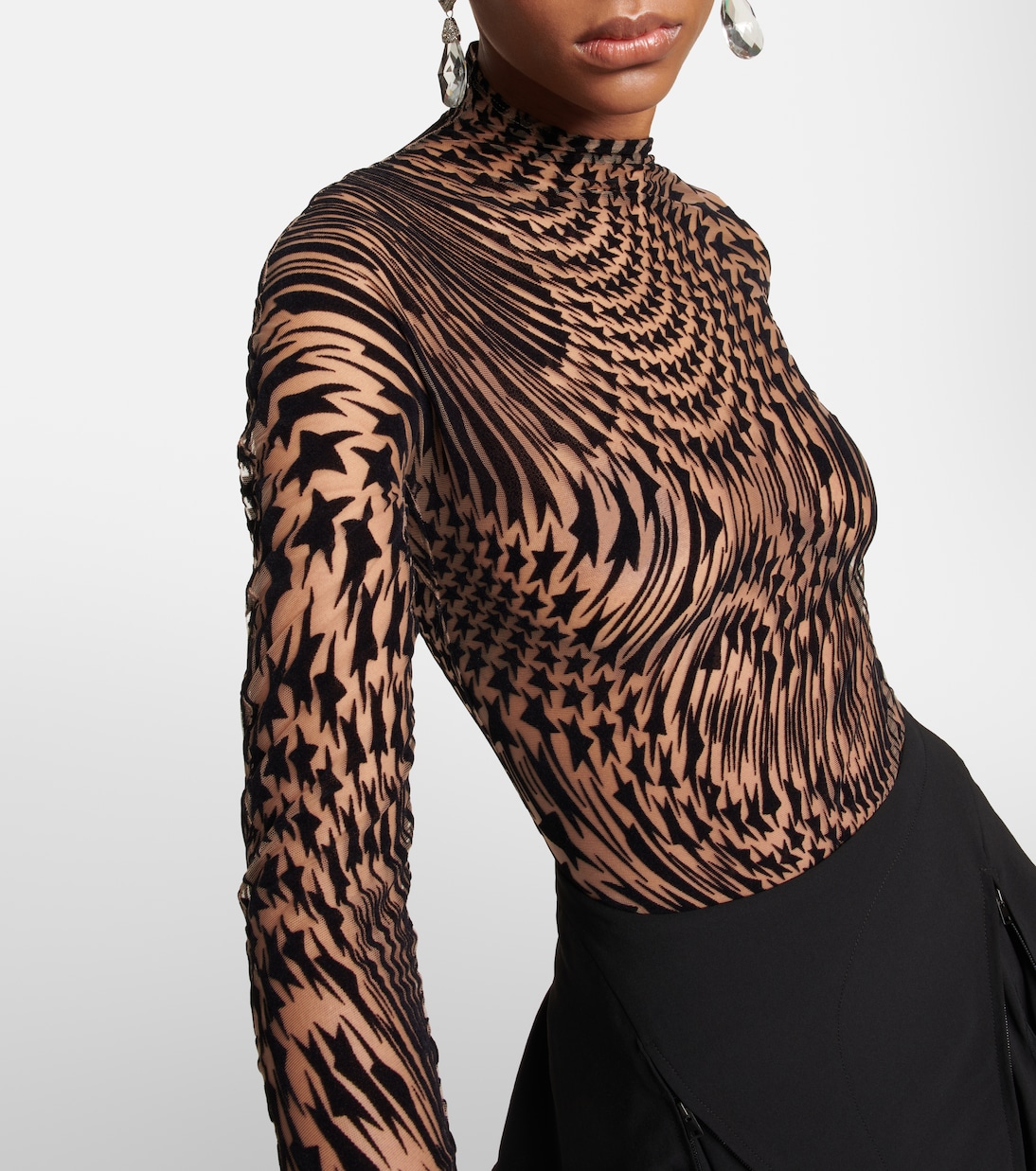 Top en tulle et velours | Mugler