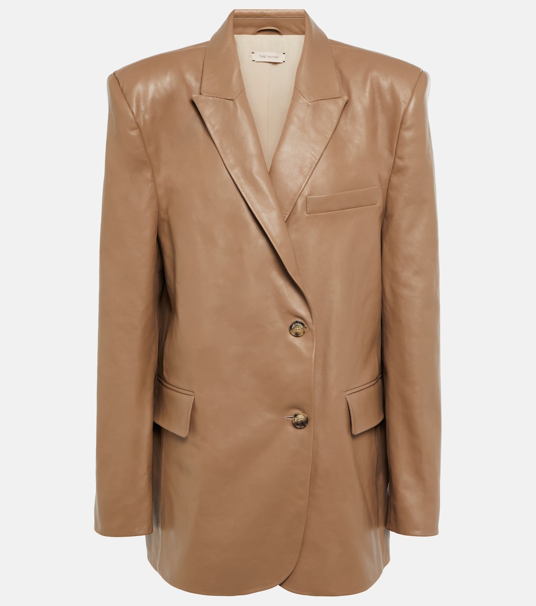 Greenock single-breasted leather blazer | The Mannei