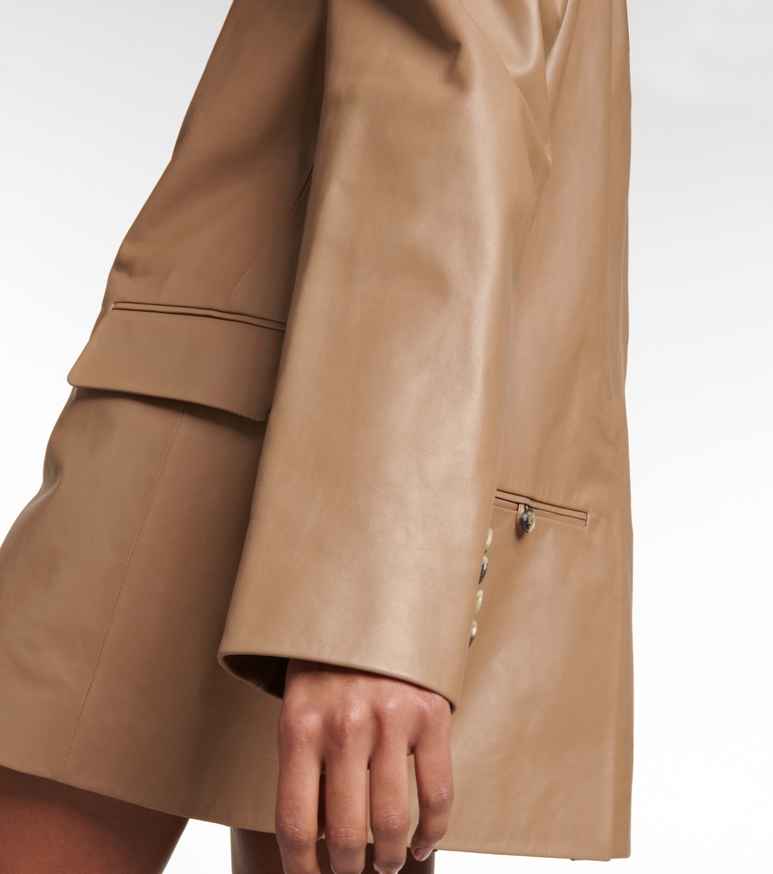 Greenock single-breasted leather blazer | The Mannei