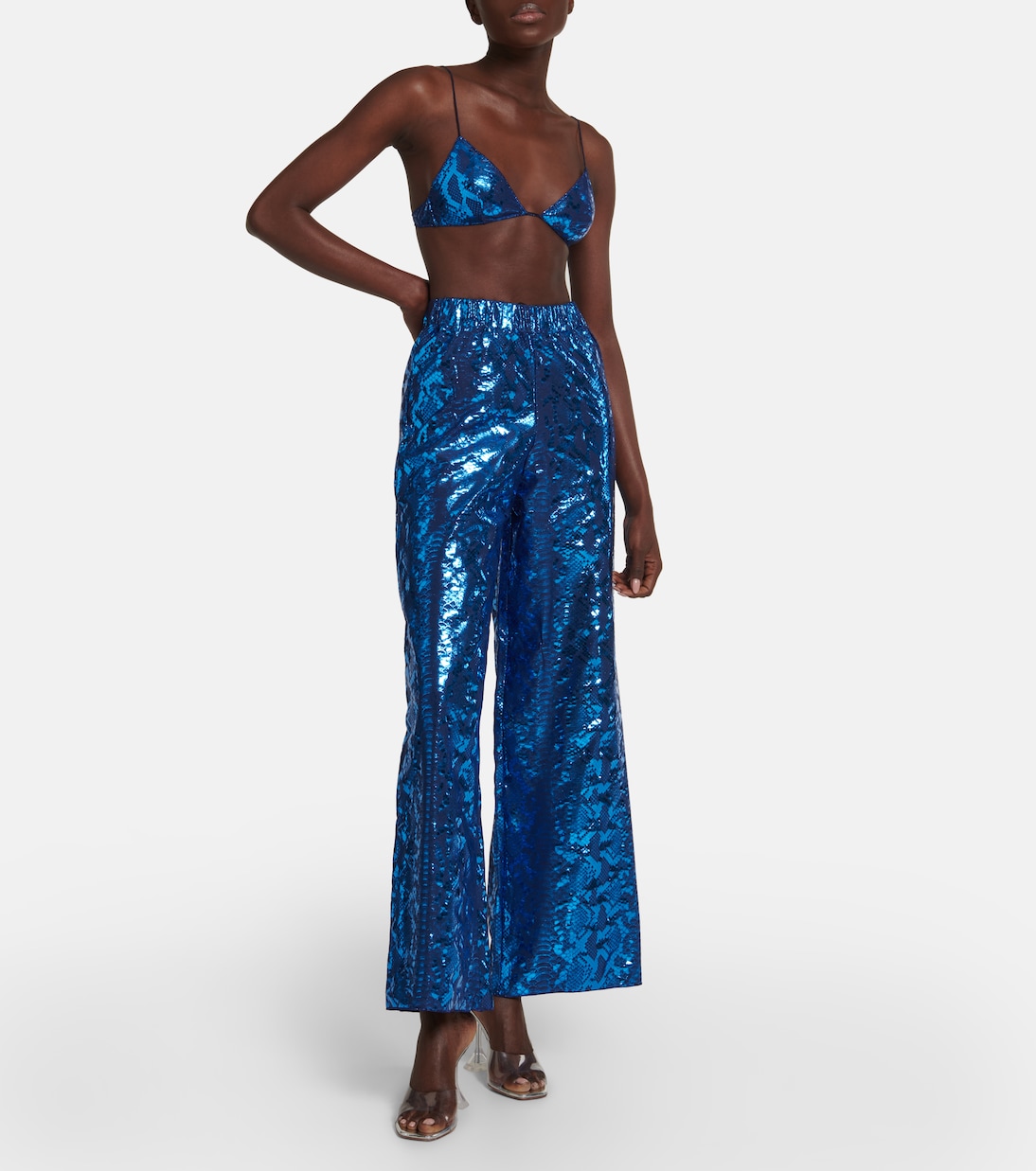 Pantalon ample à imprimé métallisé | Oséree