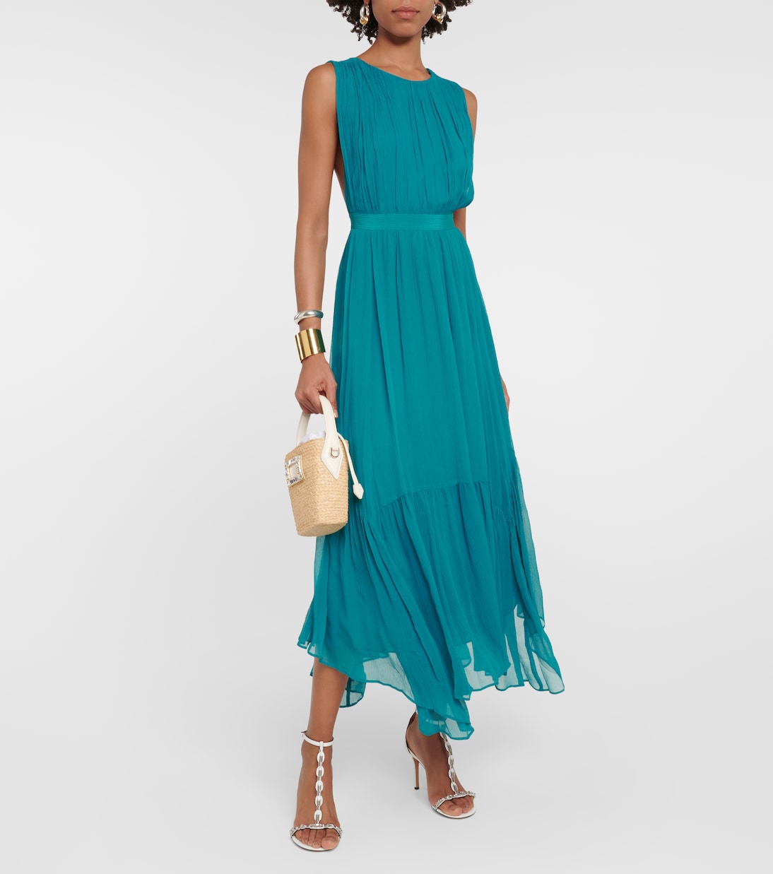 Sarai silk chiffon midi dress | Ulla Johnson