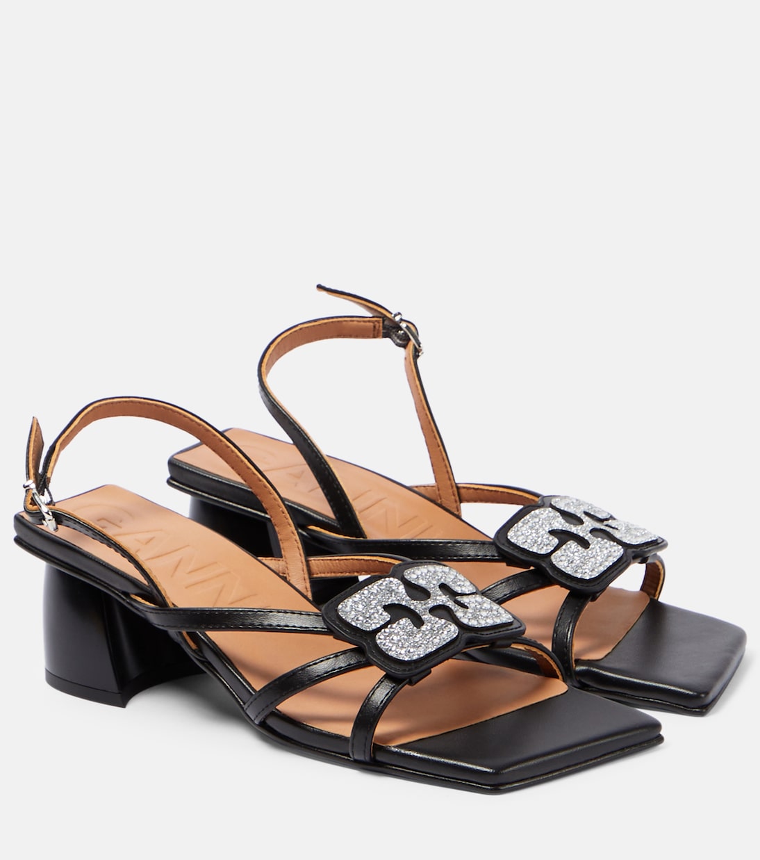 Verzierte Sandalen aus Lederimitat | Ganni