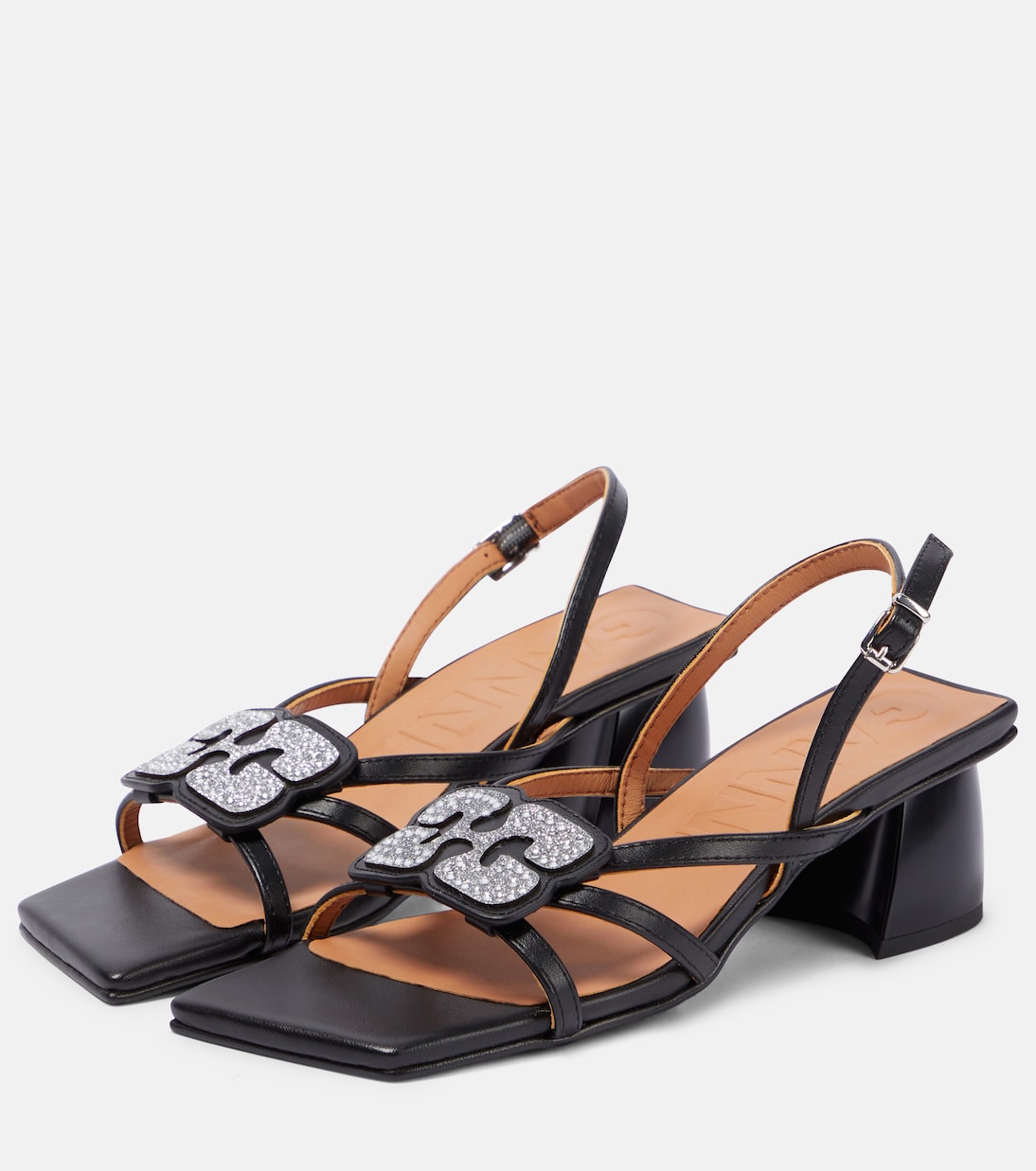 Verzierte Sandalen aus Lederimitat | Ganni