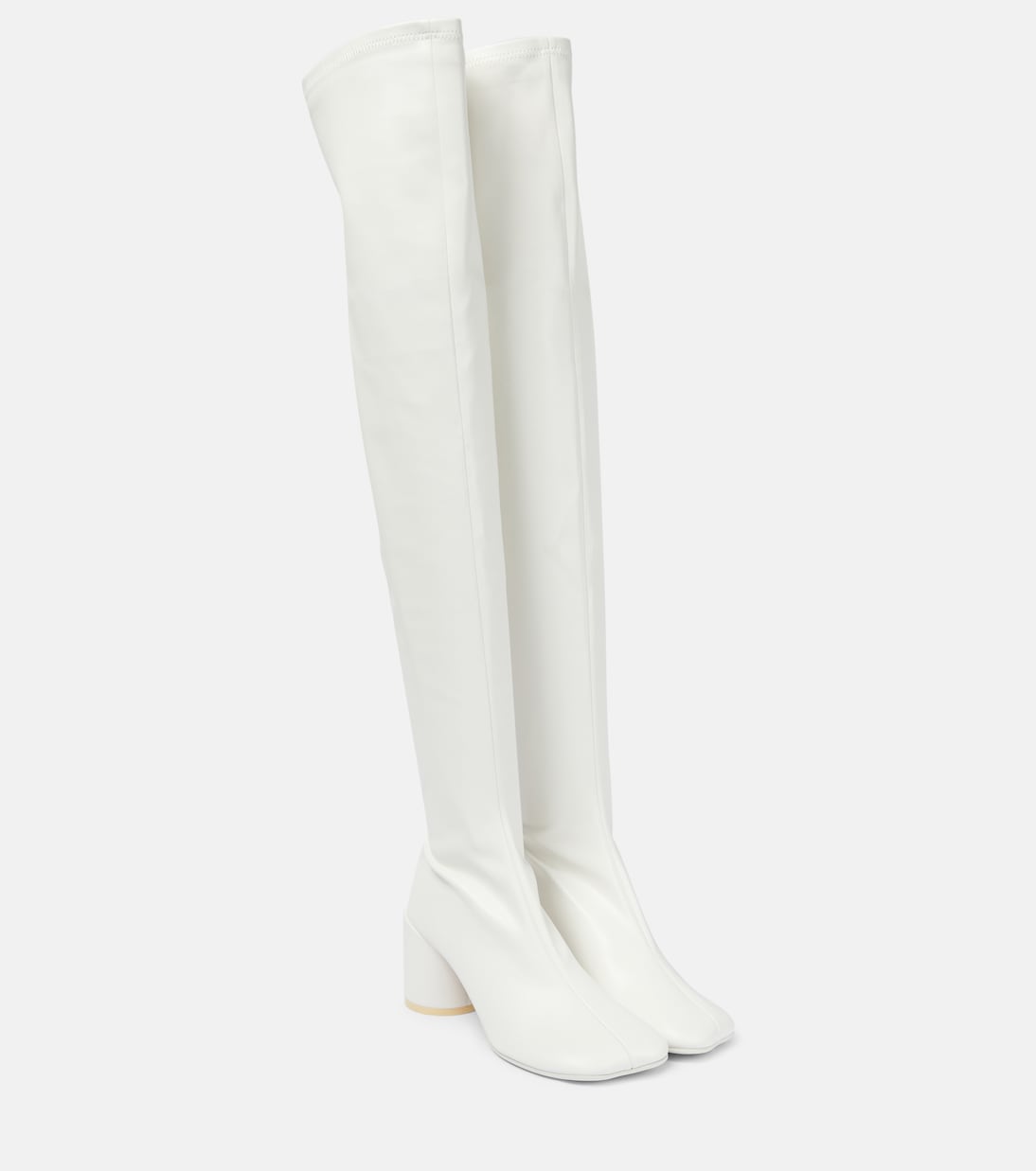 Anatomic faux leather over the knee boots in white MM 6 Maison Margiela Mytheresa