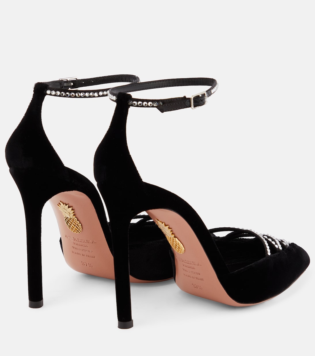 Pumps Audace Crystal 105 aus Samt | Aquazzura