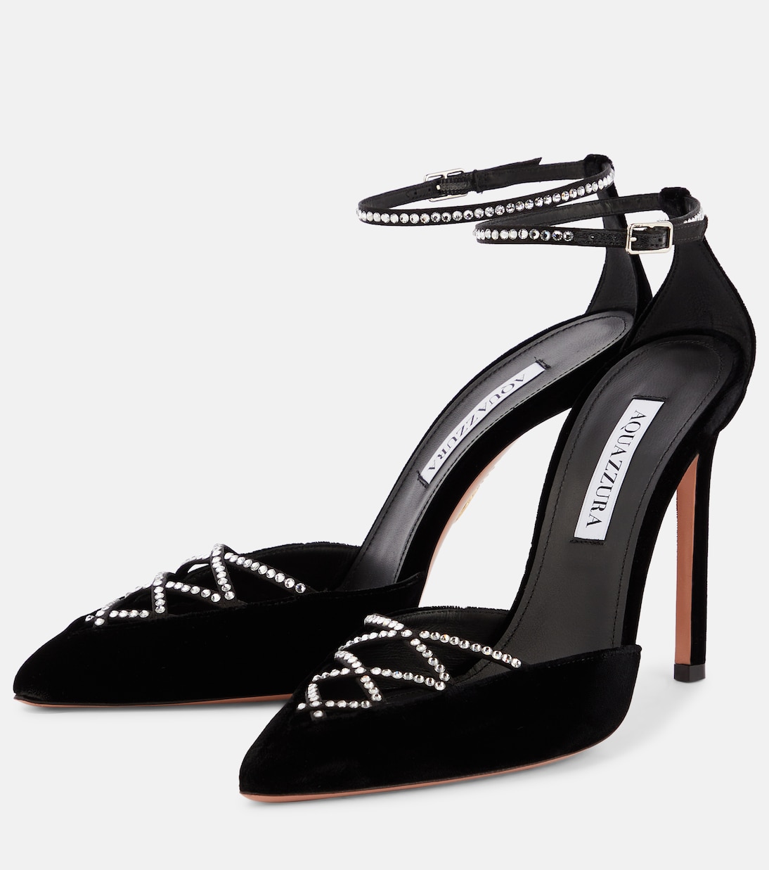 Pumps Audace Crystal 105 aus Samt | Aquazzura