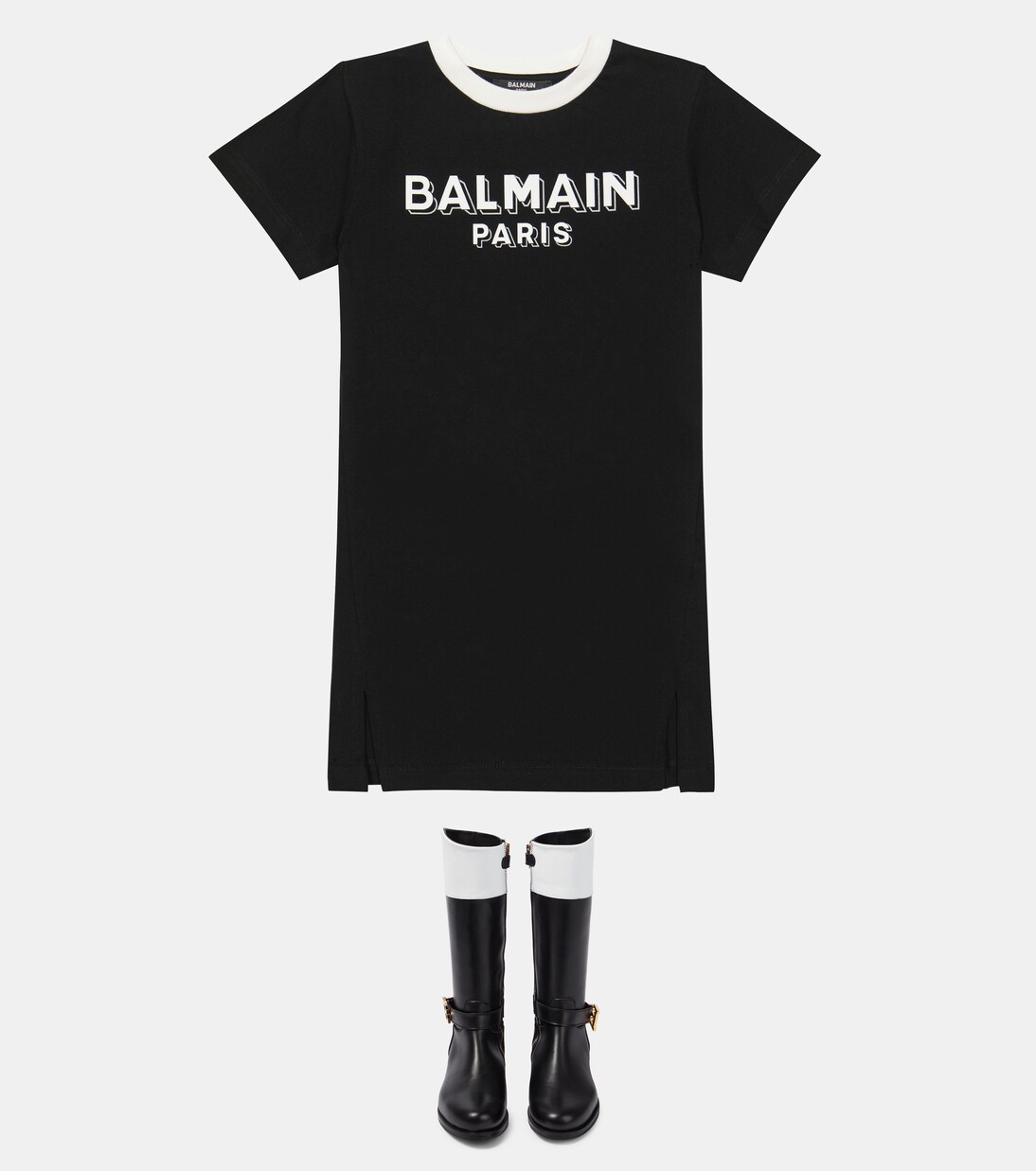 Botas altas de piel | Balmain Kids