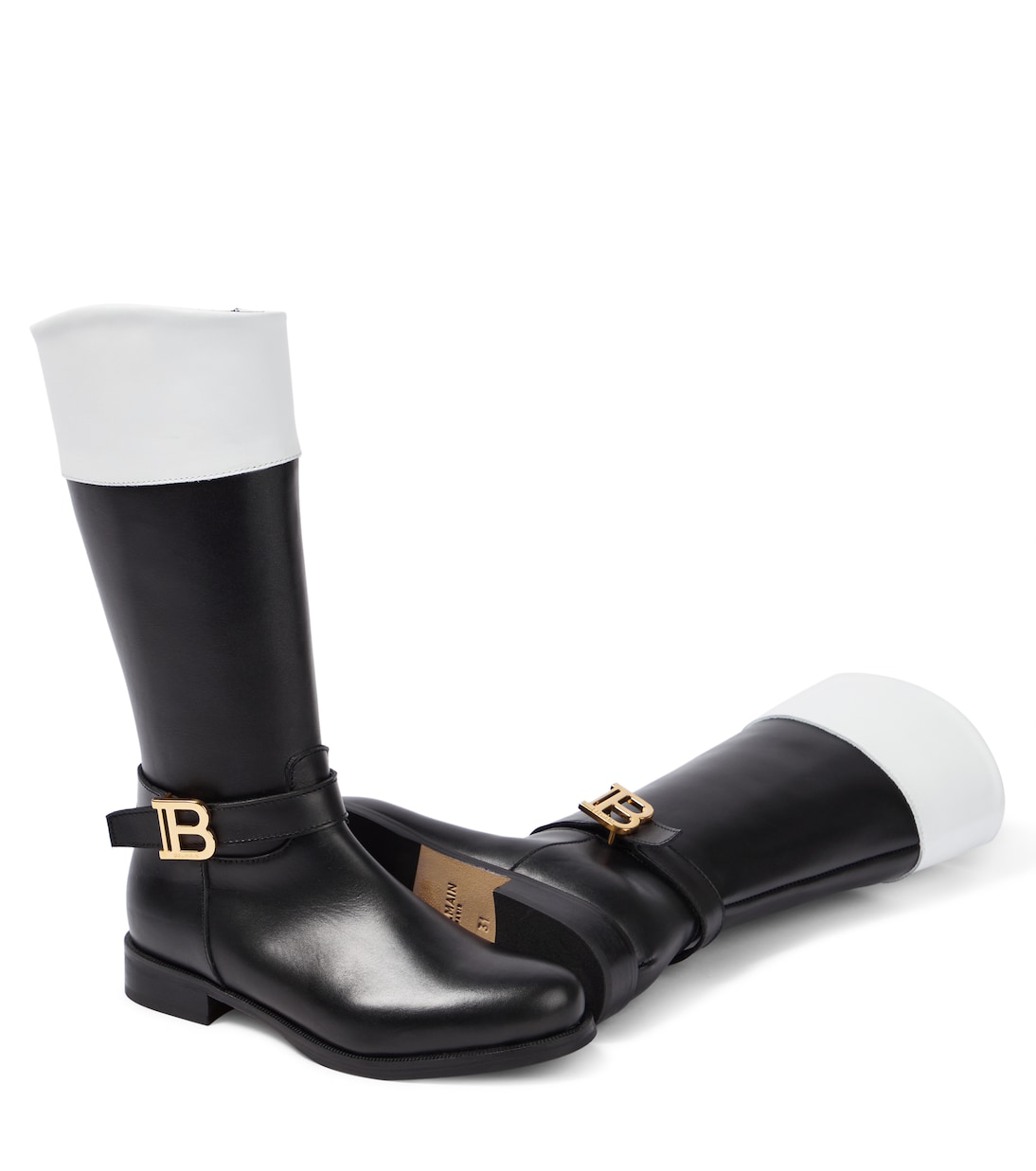 Botas altas de piel | Balmain Kids