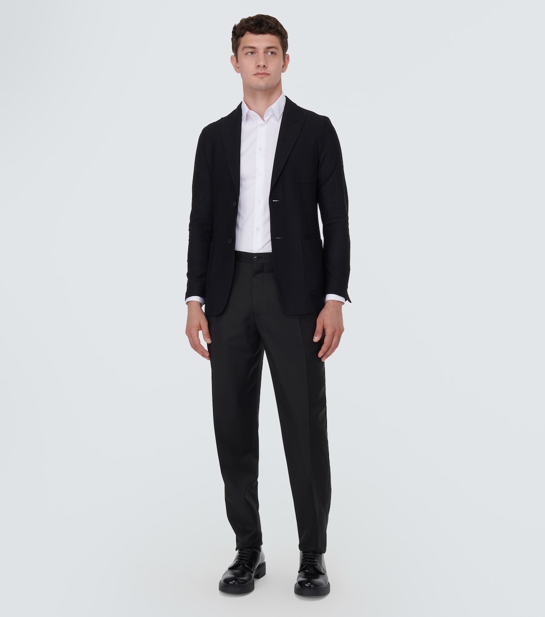 Wool and cashmere slim pants in black - Giorgio Armani | Mytheresa
