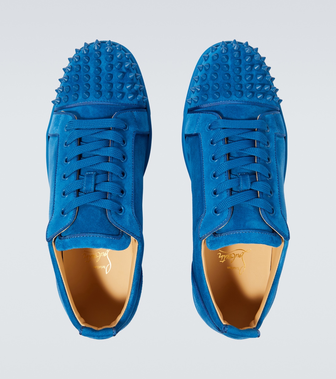 Louis Junior Spikes suede sneakers in blue Christian Louboutin Mytheresa
