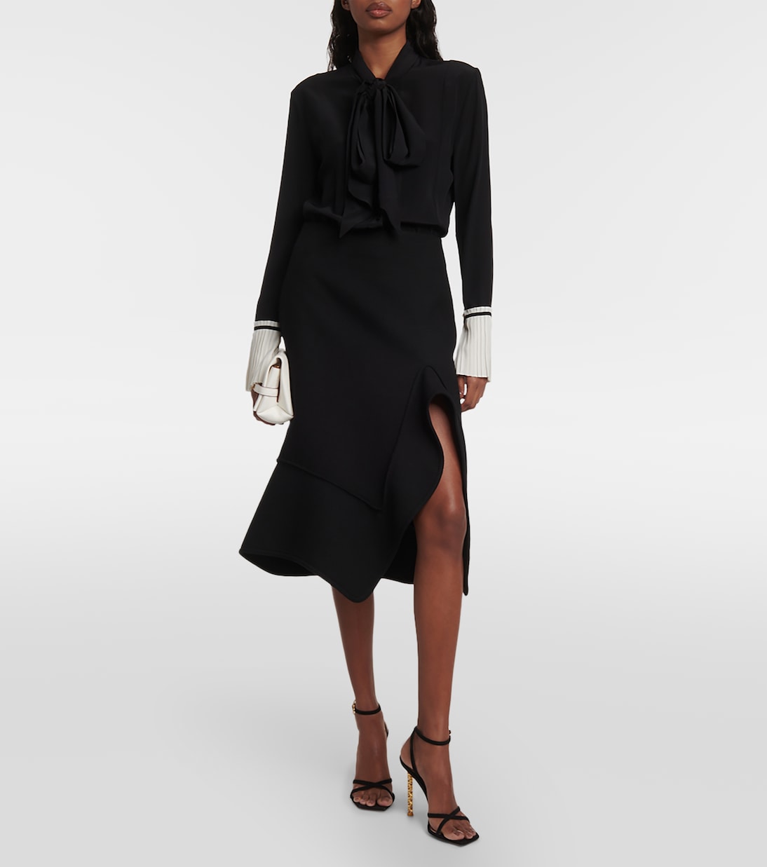 Blusa in crêpe di seta con papillon | Victoria Beckham