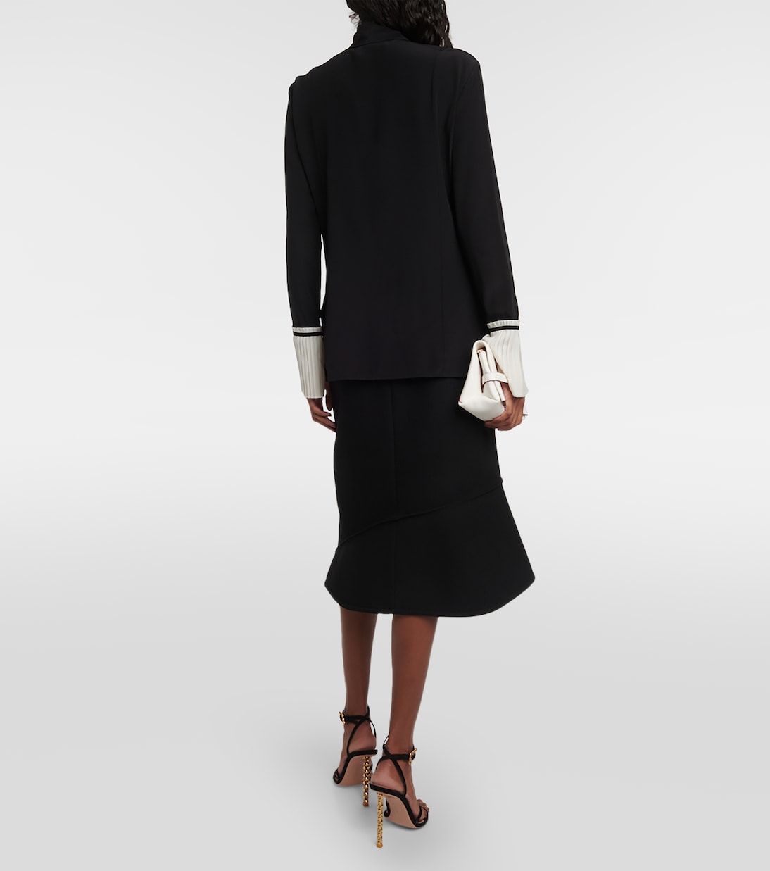 Blusa in crêpe di seta con papillon | Victoria Beckham