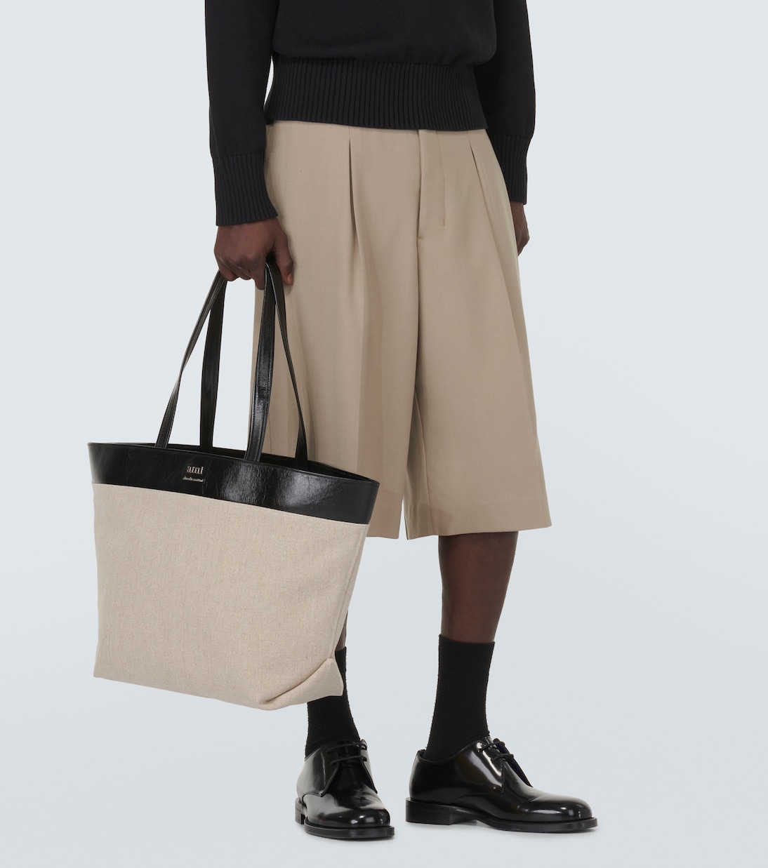 Tote aus Canvas mit Leder | Ami Paris