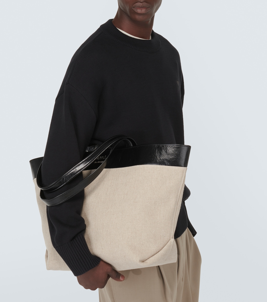 Tote aus Canvas mit Leder | Ami Paris