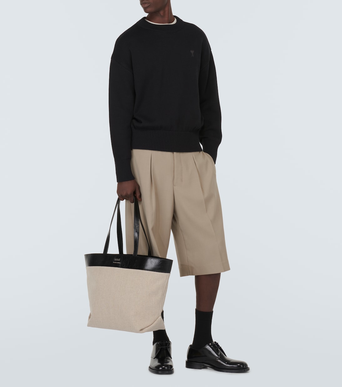 Tote aus Canvas mit Leder | Ami Paris