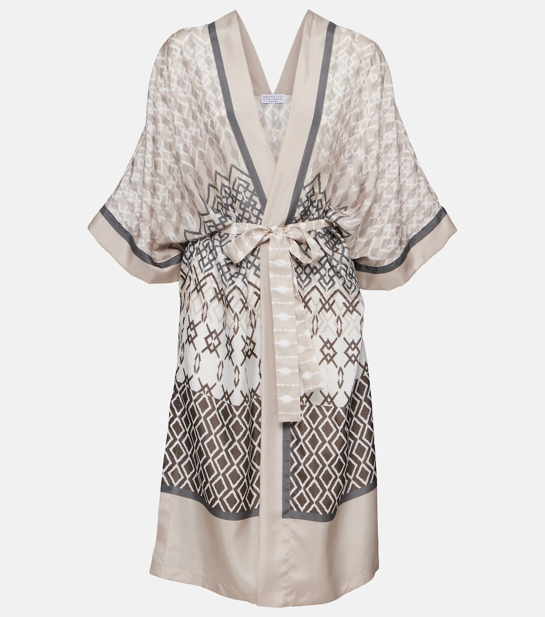 Printed silk robe | Brunello Cucinelli