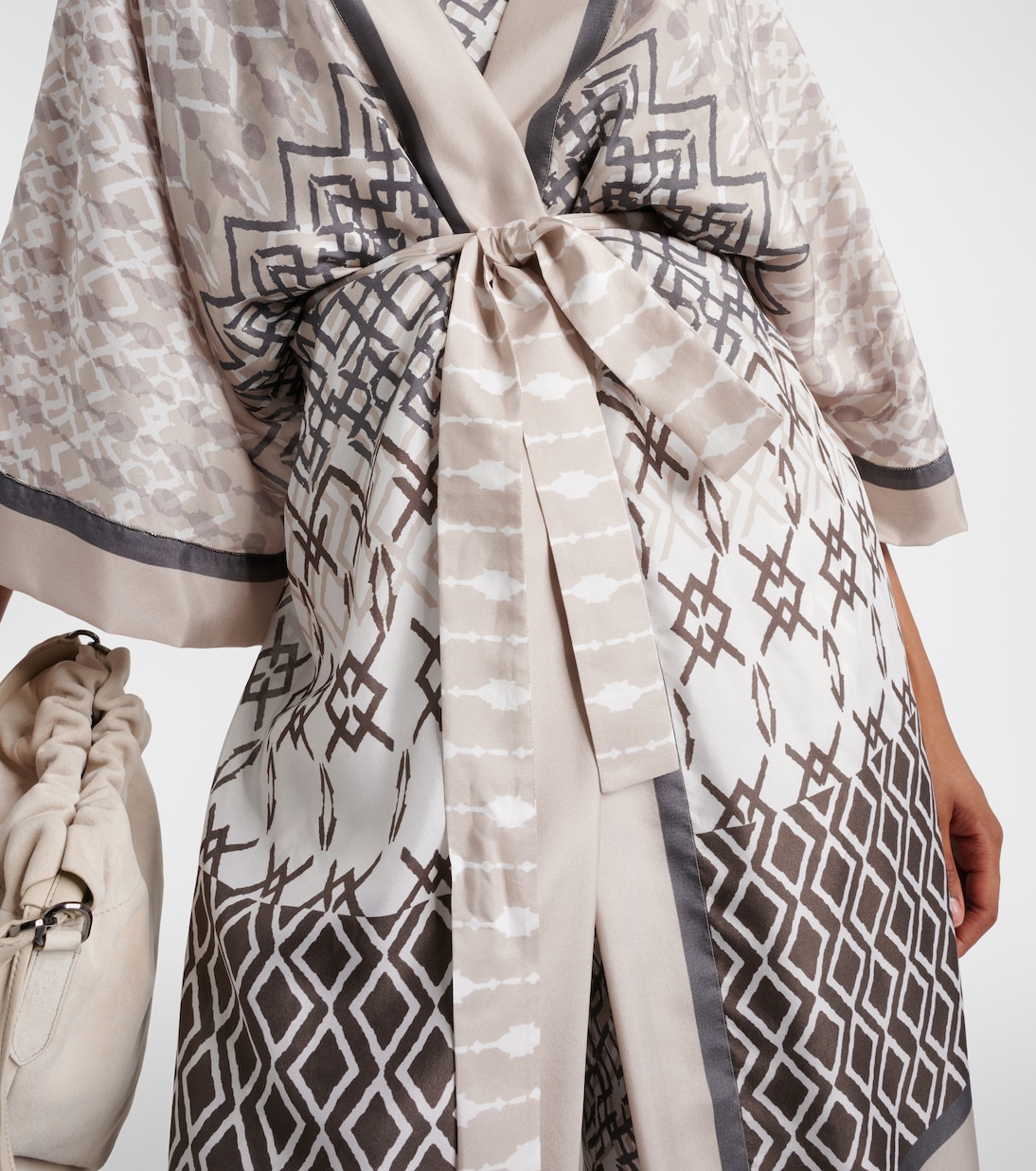 Printed silk robe | Brunello Cucinelli
