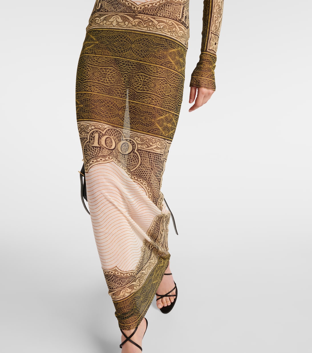 Abito lungo in mesh con stampa | Jean Paul Gaultier