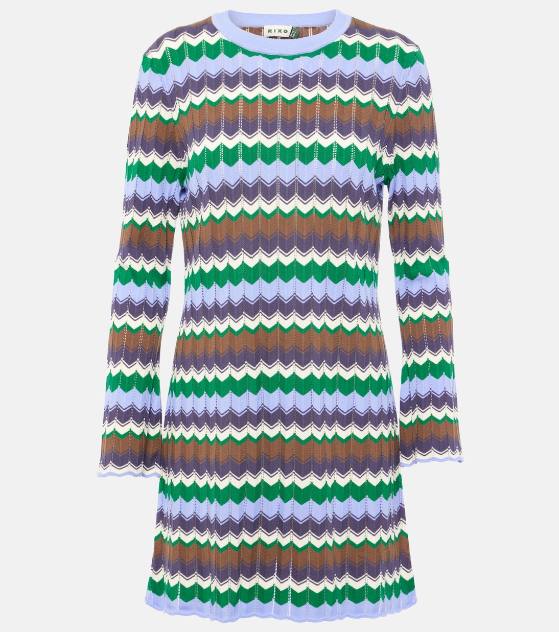 Mylene chevron cotton minidress | Rixo