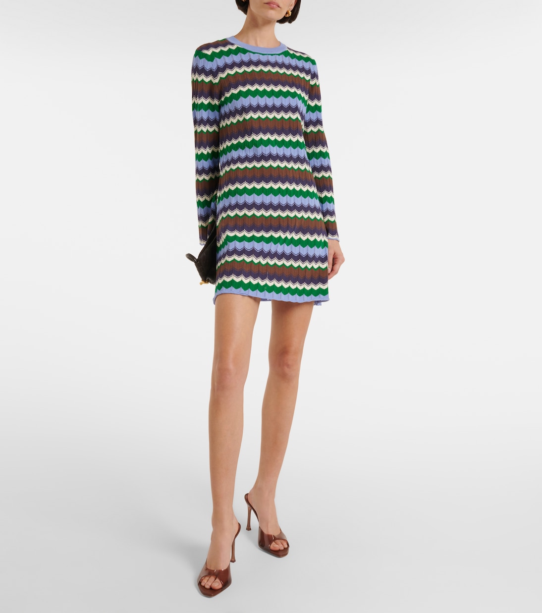Mylene chevron cotton minidress | Rixo